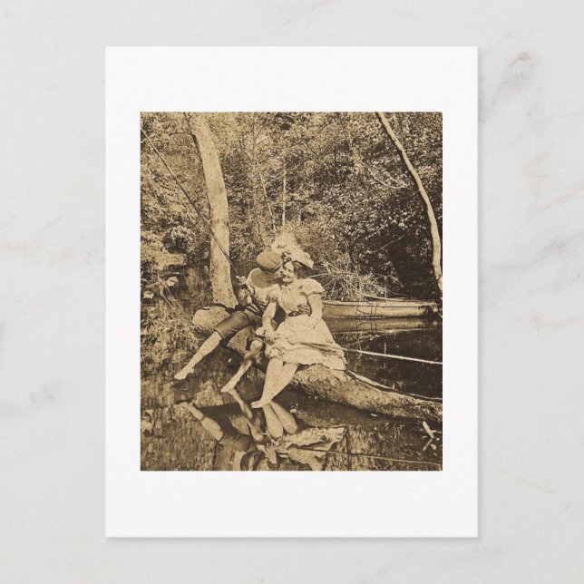 Postal Robando a los amantes de la pesca de besos (Anverso)