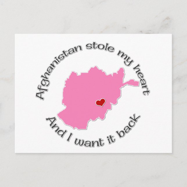 Postal Robar mi corazón Afganistán (Anverso)