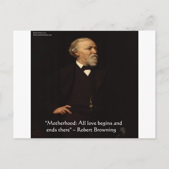 Postal Robert Browning, famosa cita de la maternidad (Anverso)