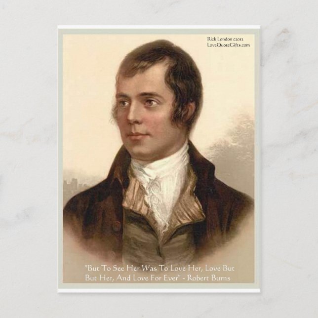 Postal Robert Burns "Conocerla" Regalos y Camisetas de Ci (Anverso)