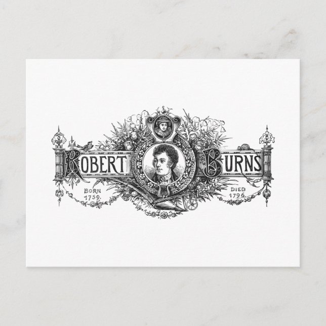 Postal Robert Burns, poeta y letrista escocés, Escocia (Anverso)