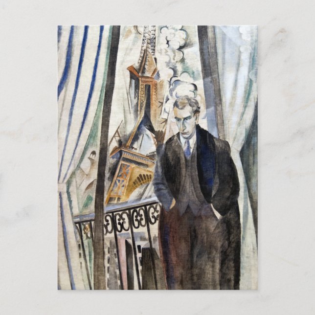 Postal Robert Delaunay El poeta Philippe Soupault (Anverso)