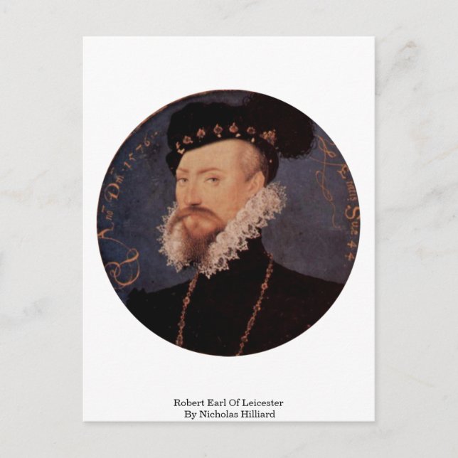 Postal Robert Earl De Leicester Por Nicholas Hilliard (Anverso)
