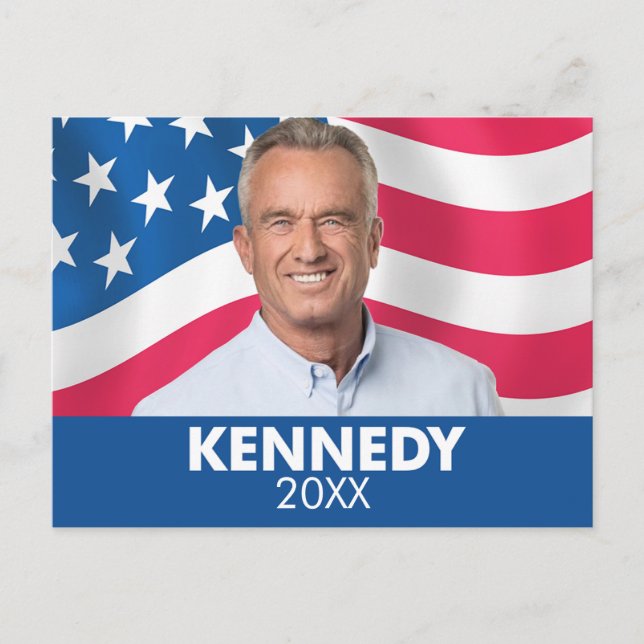 Postal Robert F Kennedy JR 2024 - con fondo de bandera (Anverso)