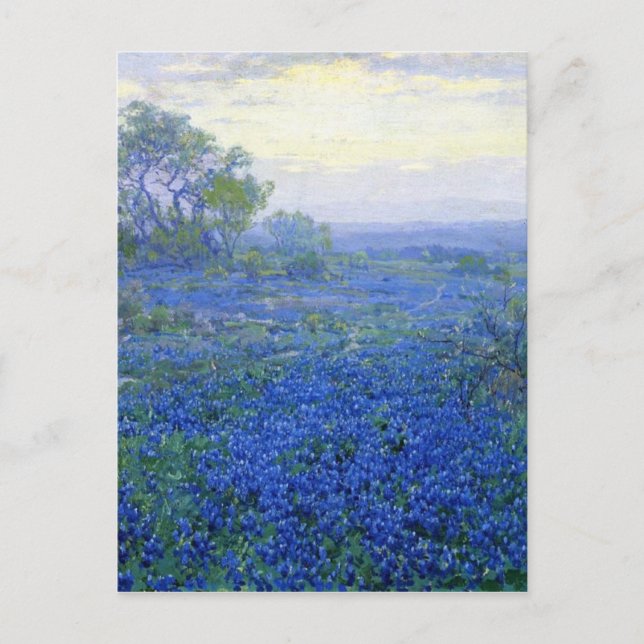 Postal Robert Julian Onderdonk a-cloudy-day-bluebonnets (Anverso)