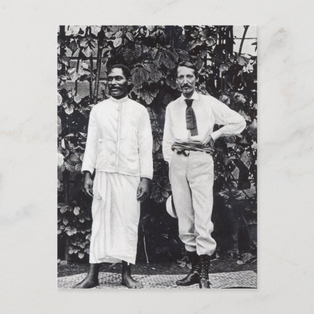Postal Robert Louis Stevenson y su amigo (Anverso)