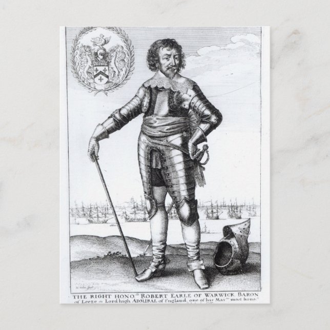 Postal Robert Rich, 2.º Conde de Warwick (Anverso)