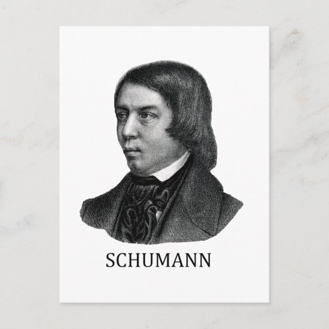 Postal Robert Schumann, negro (Anverso)