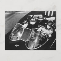 Robin and Batman in Batmobile