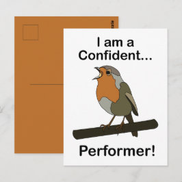Postal Robin Bird Soy un intérprete confiado Divertido
