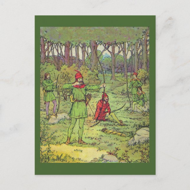 Postal Robin Hood en el bosque (Anverso)