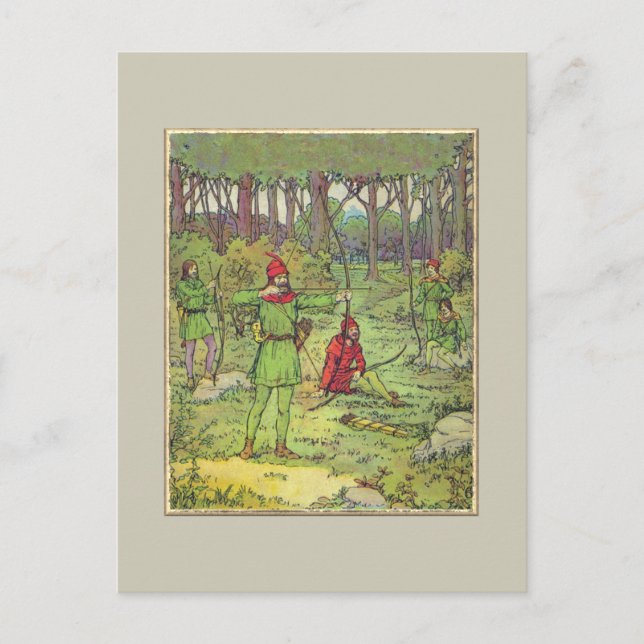 Postal Robin Hood En El Bosque (Anverso)