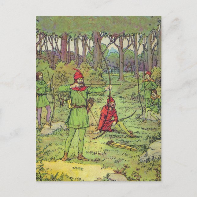 Postal Robin Hood en el bosque (Anverso)