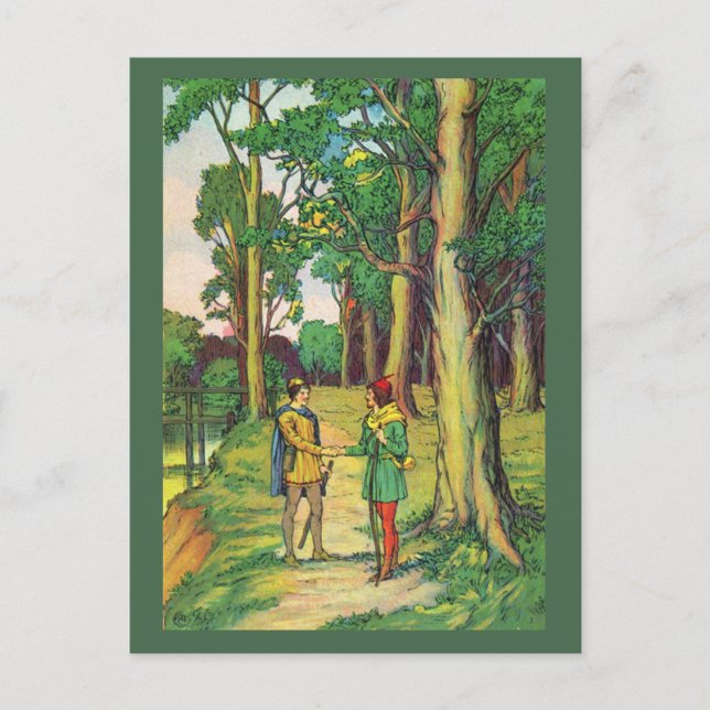 Postal Robin Hood Y Little John (Anverso)