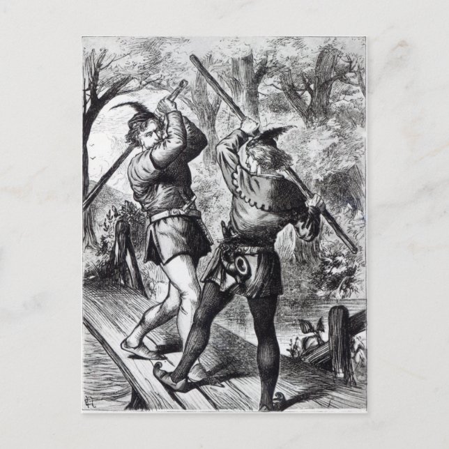 Postal Robin Hood y Little John (Anverso)