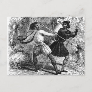 Postal Robin Hood y Tanner con cuartos de personal