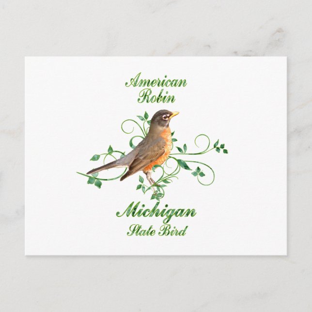 Postal Robin Michigan State Bird (Anverso)