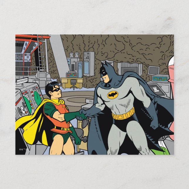 Postal Robin Y Batman Handshake (Anverso)