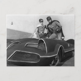 Postal Robin y Batman Standing en Batmobile