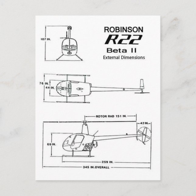 Postal Robinson R-22 (Anverso)