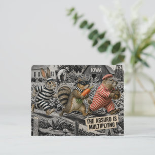 Postal Robo Divertido de Zanahoria de Ardilla, Marmota y 