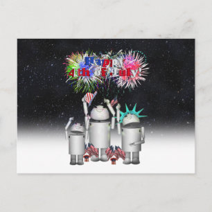 Postal Robo-x9 Celebra el Cielo Nocturno del 4 de Julio