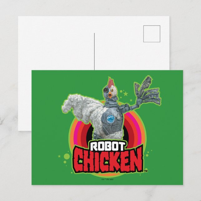 Postal Robot Chicken Character Logo (Anverso / Reverso)