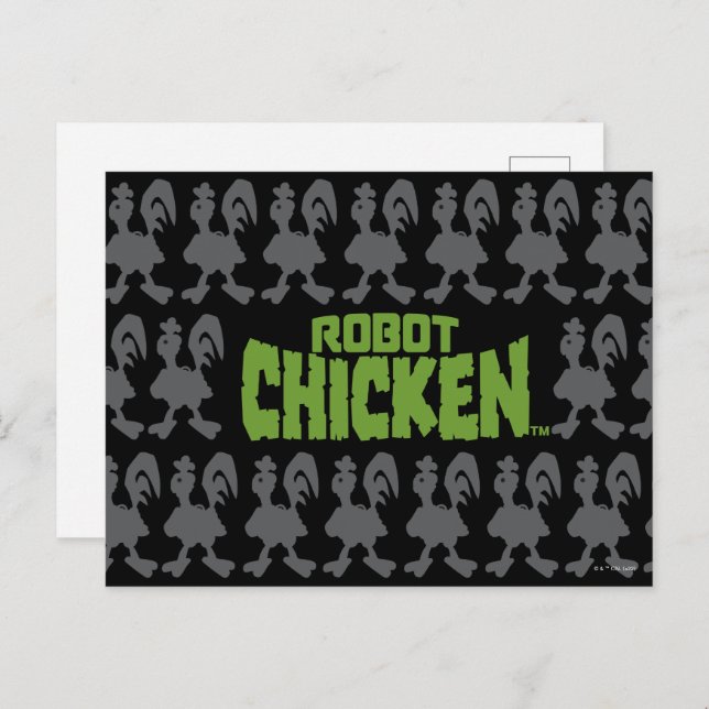 Postal Robot Chicken Silhouette Pattern (Anverso / Reverso)