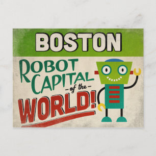 Postal Robot de Boston Massachusetts - Gracioso Viñeta