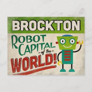 Postal Robot de Brockton Massachusetts - Gracioso Vintage