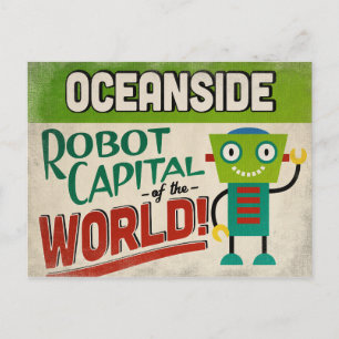 Postal Robot de Oceanside California - Vintage divertida