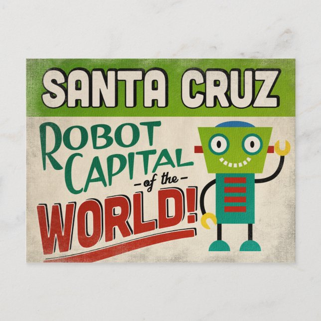 Postal Robot de Santa Cruz para California - Gracioso Vin (Anverso)