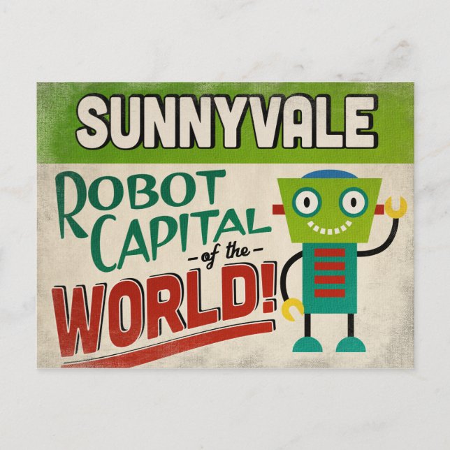 Postal Robot de Sunnyvale California - Gracioso Vintage (Anverso)