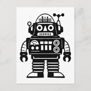 Postal Robot Inspirado en el Retro de Mitad de Siglo
