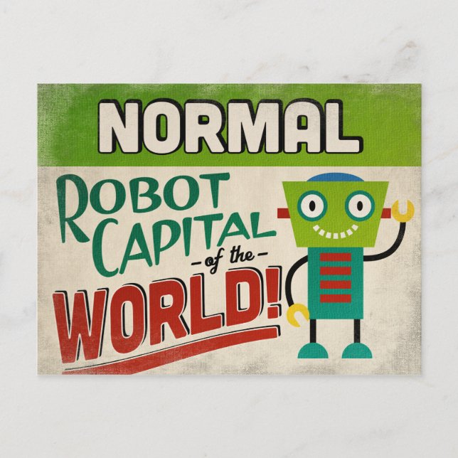 Postal Robot normal de Illinois - Vintage divertida (Anverso)