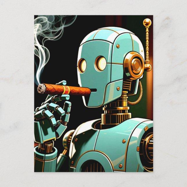 Postal Robot para fumar cigarro (Anverso)