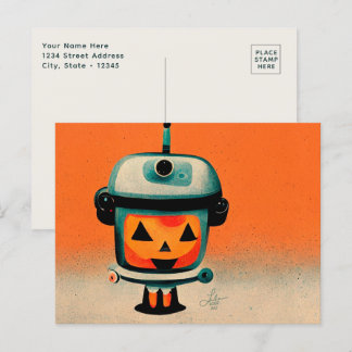 Postal Robot Retro Halloween 002 ・ Arte Infantil Cute Per