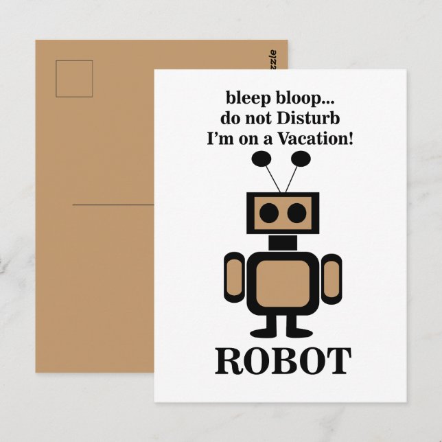Postal Robot Robótica Divertido (Anverso / Reverso)