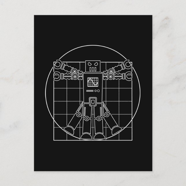 Postal Robot vitruviano Da Vinci (Anverso)