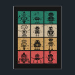 Postal Robótica vintage de los robots retro<br><div class="desc">Robots retro Robots vintage Robóticos. Niños Robot Vintage Robotics Son Daughter.</div>