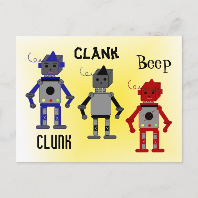 Postal Robots con Dichos Divertidos (Anverso)