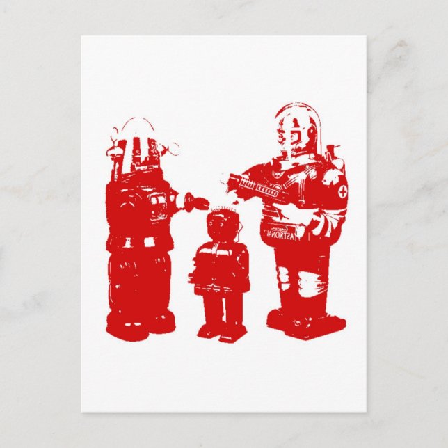 Postal Robots de juguetes retro (Anverso)