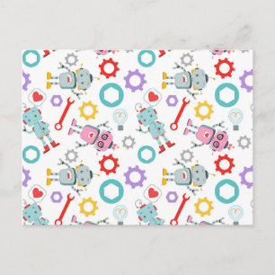 Postal Robots Infantiles Piezas Mecánicas Coloridas Herra