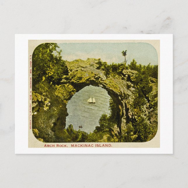 Postal Roca arca, Vintage isla mackinac (Anverso)