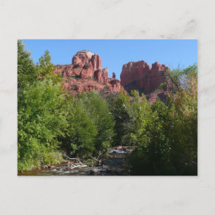 Postal Roca de la Catedral y arroyo en Sedona Arizona