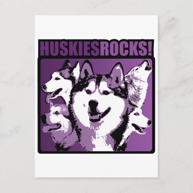 Postal ¡Roca de los Huskies! (Anverso)