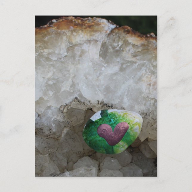 Postal Roca del corazón pintada (Anverso)