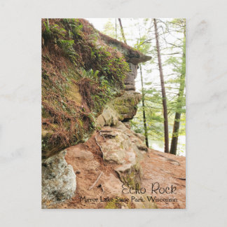 Postal Roca Echo en el Parque Estatal Mirror Lake Wiscons