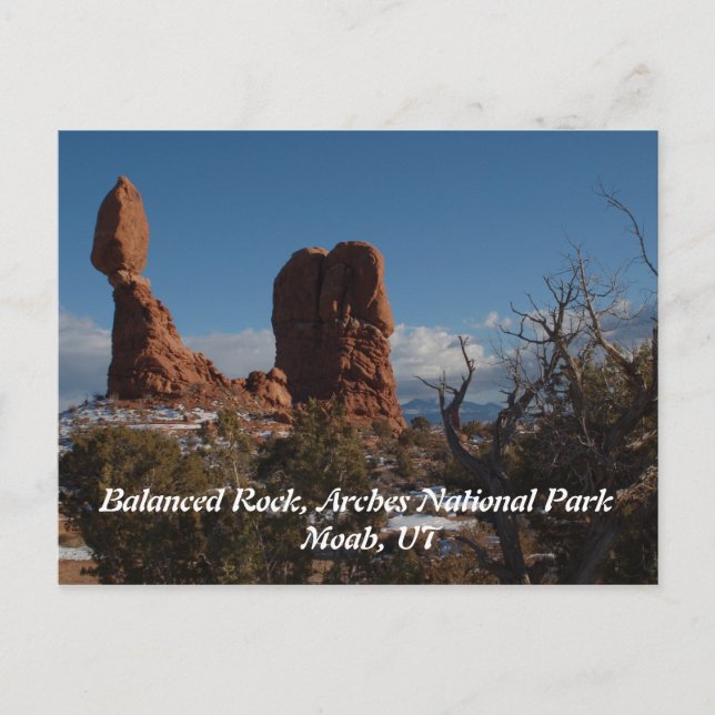 Postal Roca equilibrada, Moab UT (Anverso)