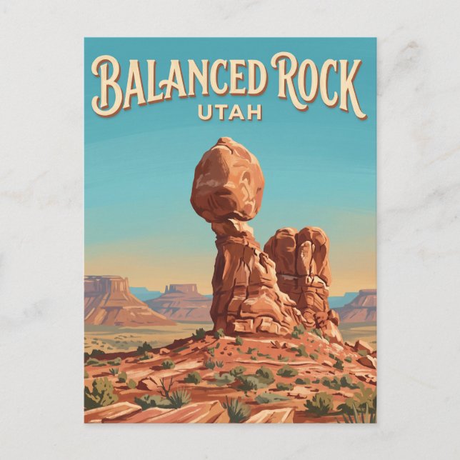 Postal Roca Equilibrada Moab Utah (Anverso)